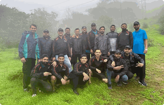Employees participating in the Garud Machhi event